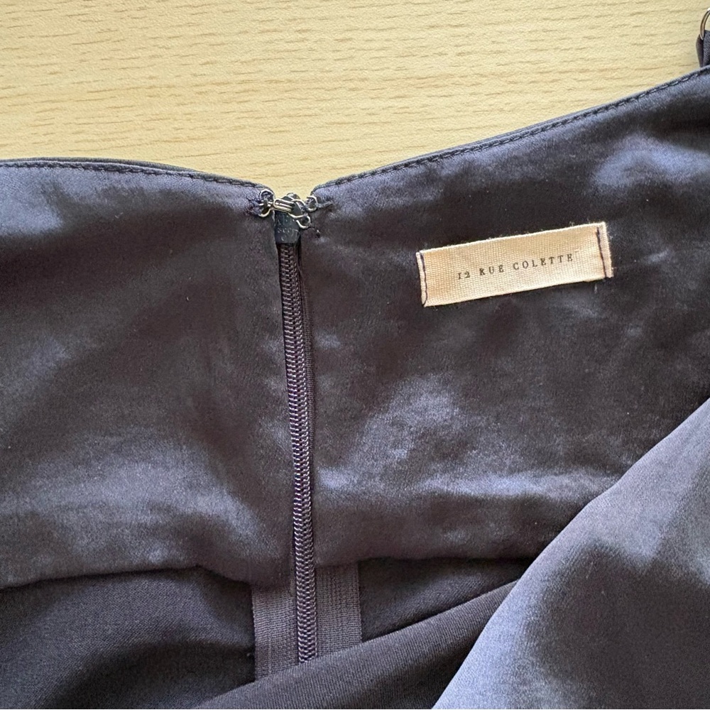 12 Rue Colette Midnight Navy Satin Jumpsuit Size L - Picture 7 of 14